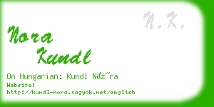 nora kundl business card